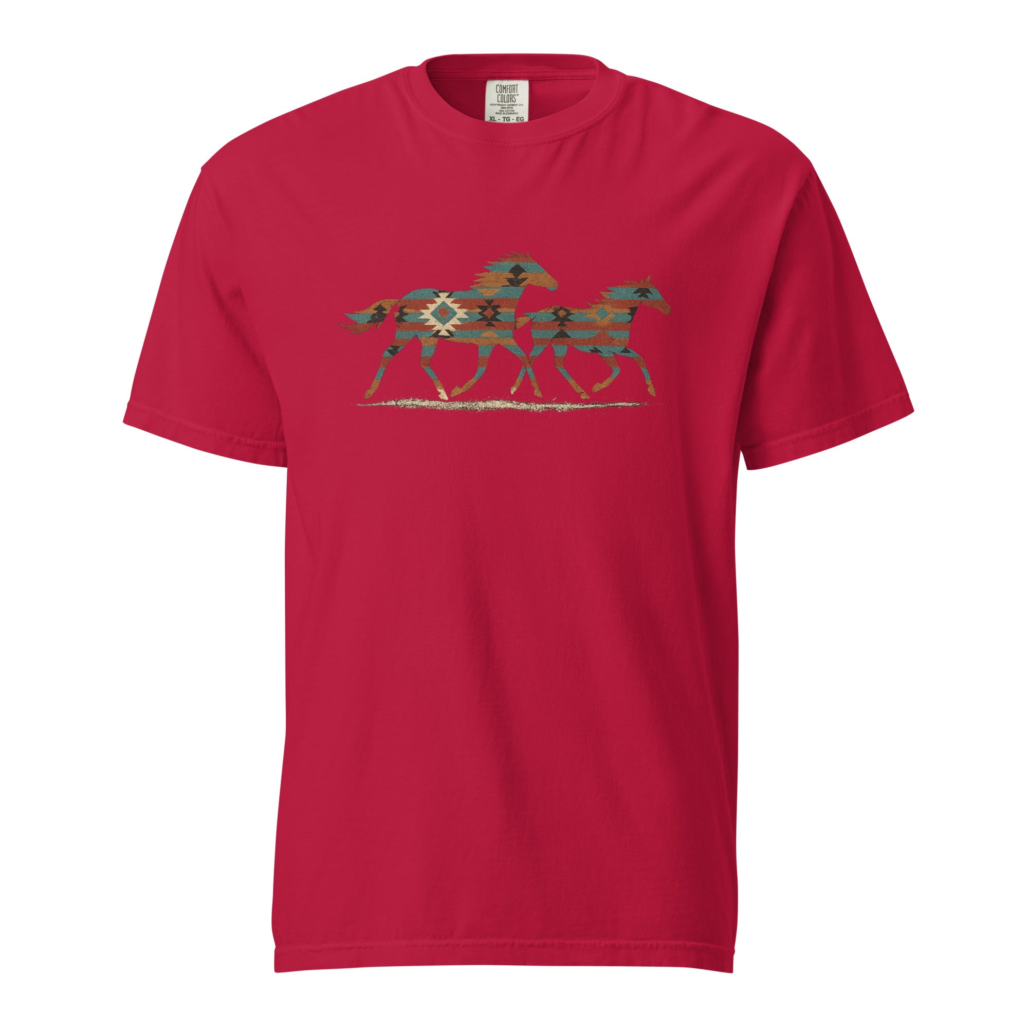 Tribal Running Horses Heavyweight T-Shirt